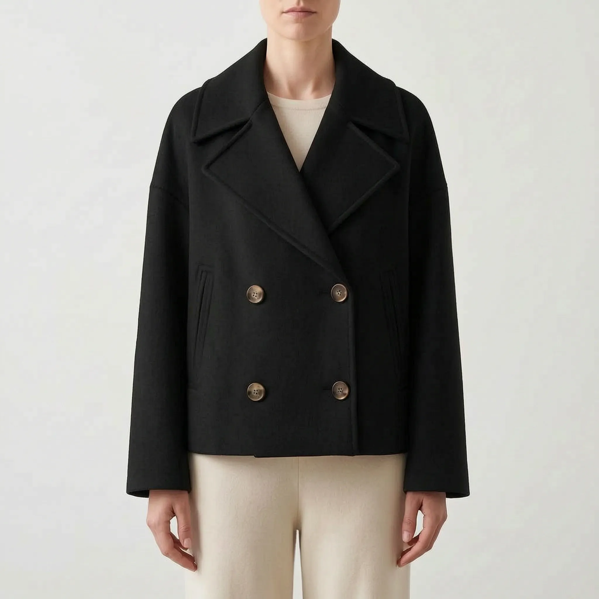 Aethelia  - Women's Cropped Winter Coat Office Wear Layering