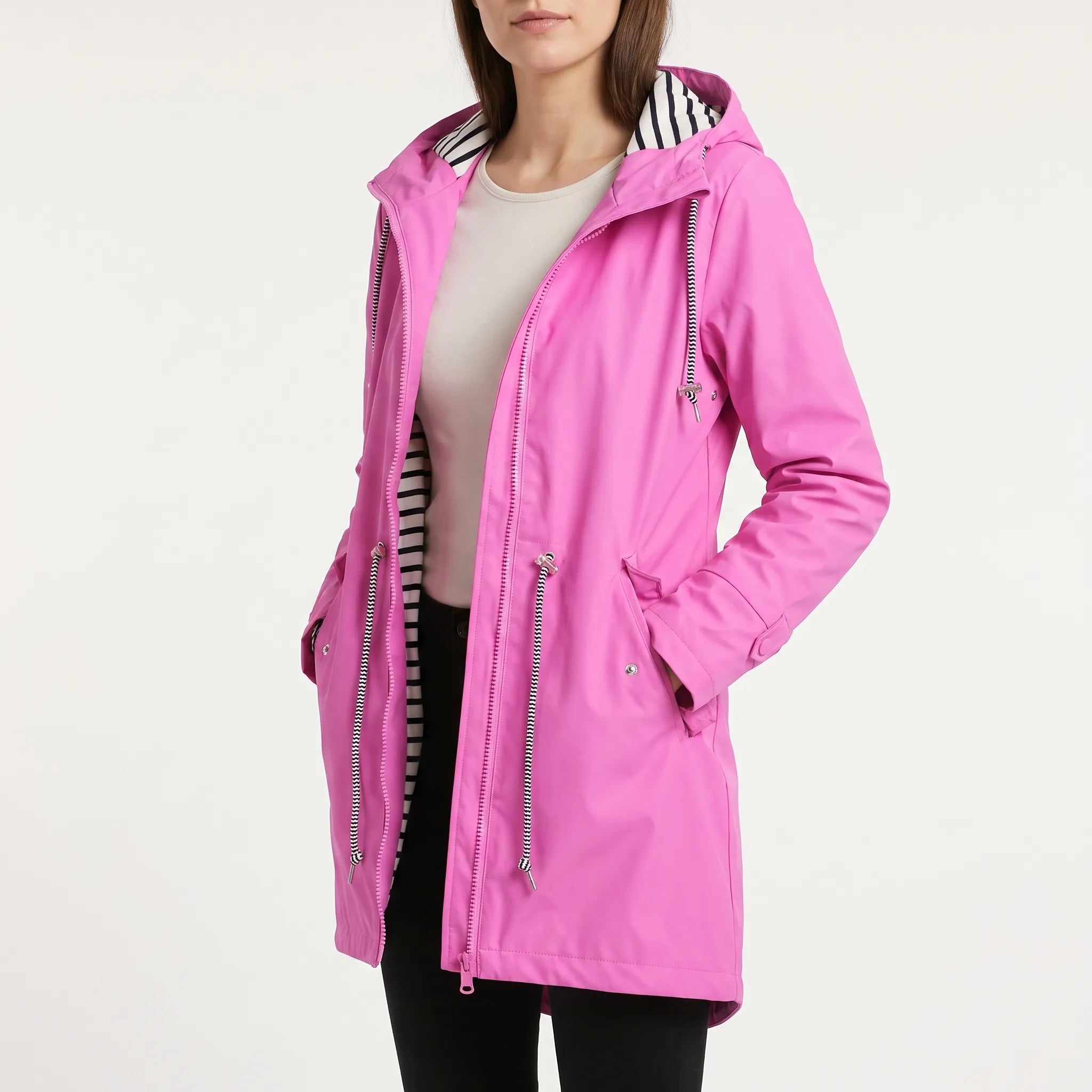 AuraTrench  - Ladies Waterproof Jacket With Hood Rainy Commutes