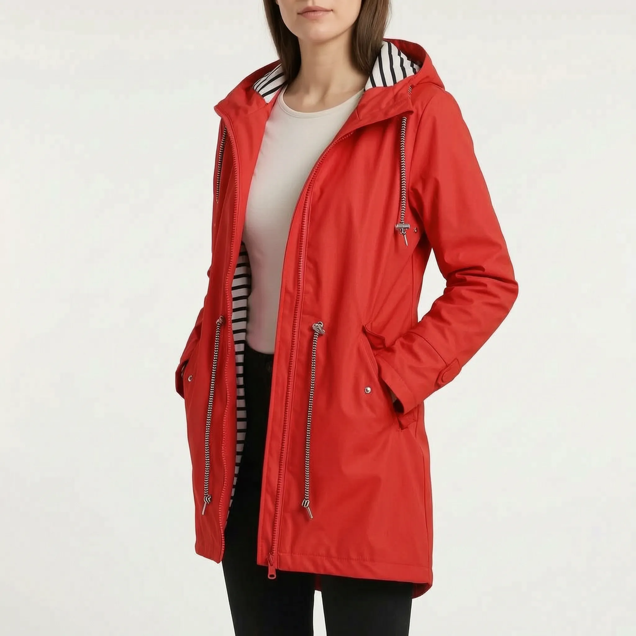 AuraTrench  - Ladies Waterproof Jacket With Hood Rainy Commutes