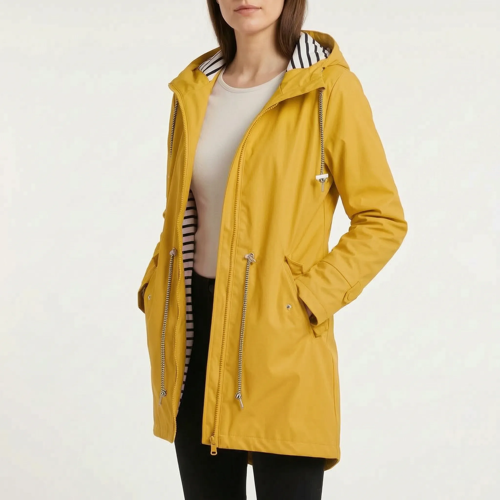 AuraTrench  - Ladies Waterproof Jacket With Hood Rainy Commutes
