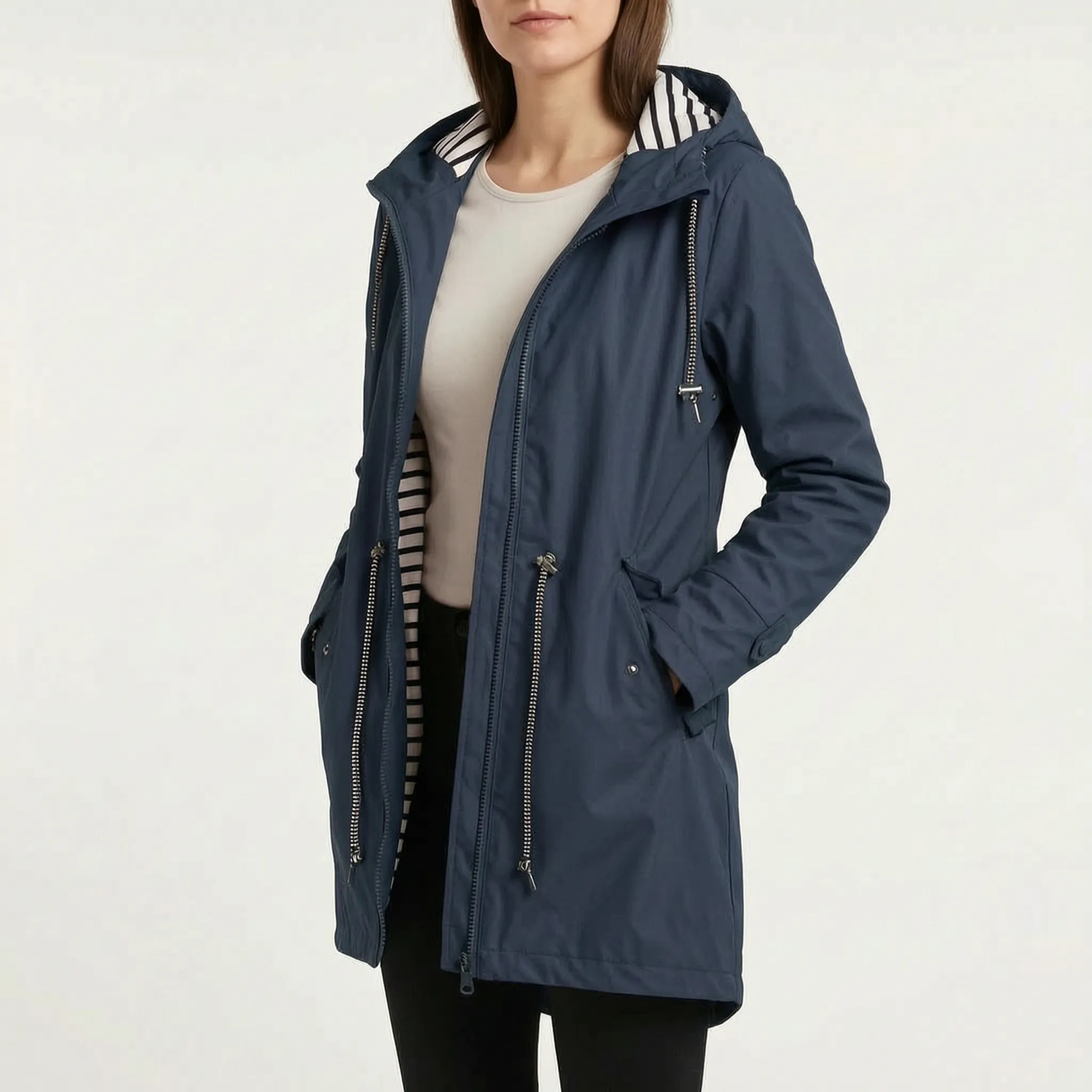 AuraTrench  - Ladies Waterproof Jacket With Hood Rainy Commutes