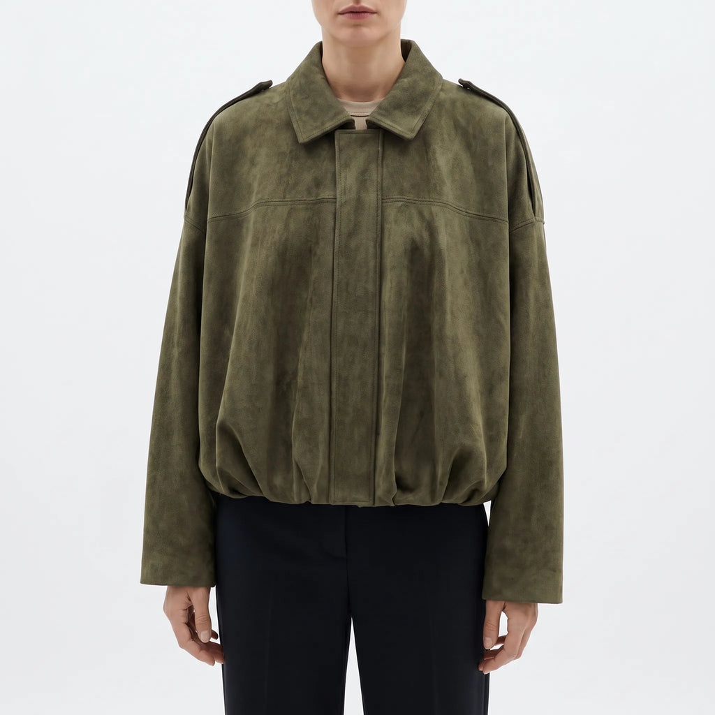 Mossline  - Relaxed Fit Vintage Style Bomber Jacket Spring Layering