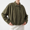 Mossline  - Relaxed Fit Vintage Style Bomber Jacket Spring Layering
