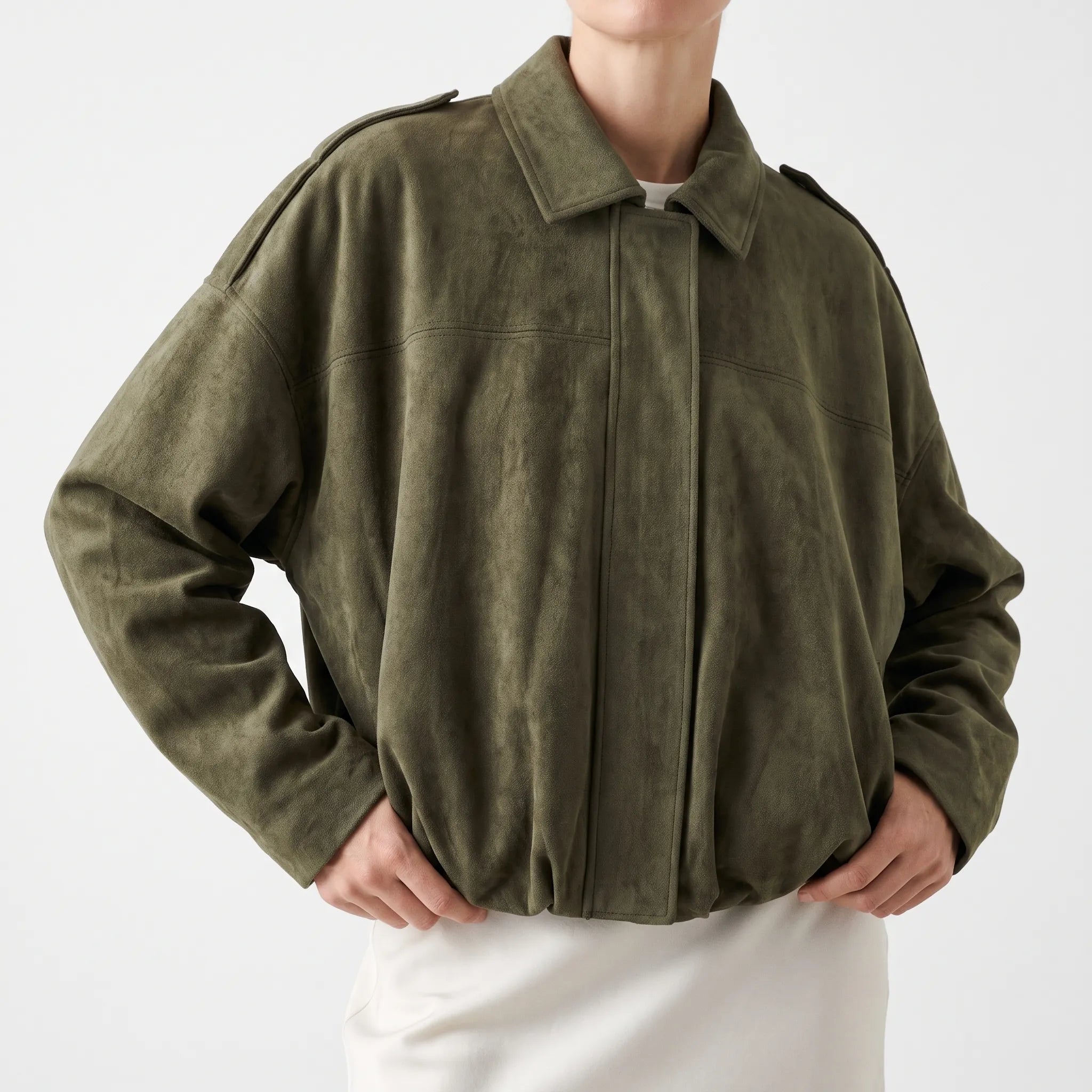 Mossline  - Relaxed Fit Vintage Style Bomber Jacket Spring Layering