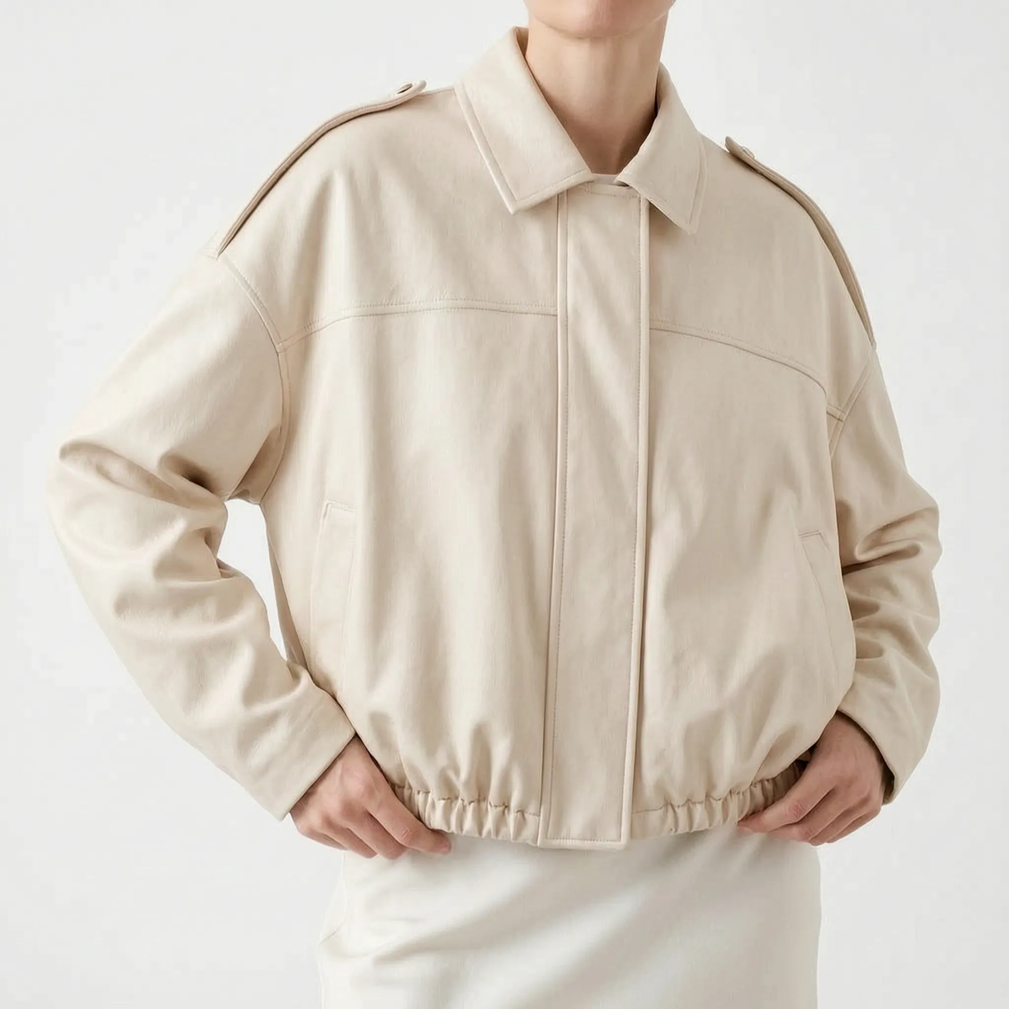 Mossline  - Relaxed Fit Vintage Style Bomber Jacket Spring Layering