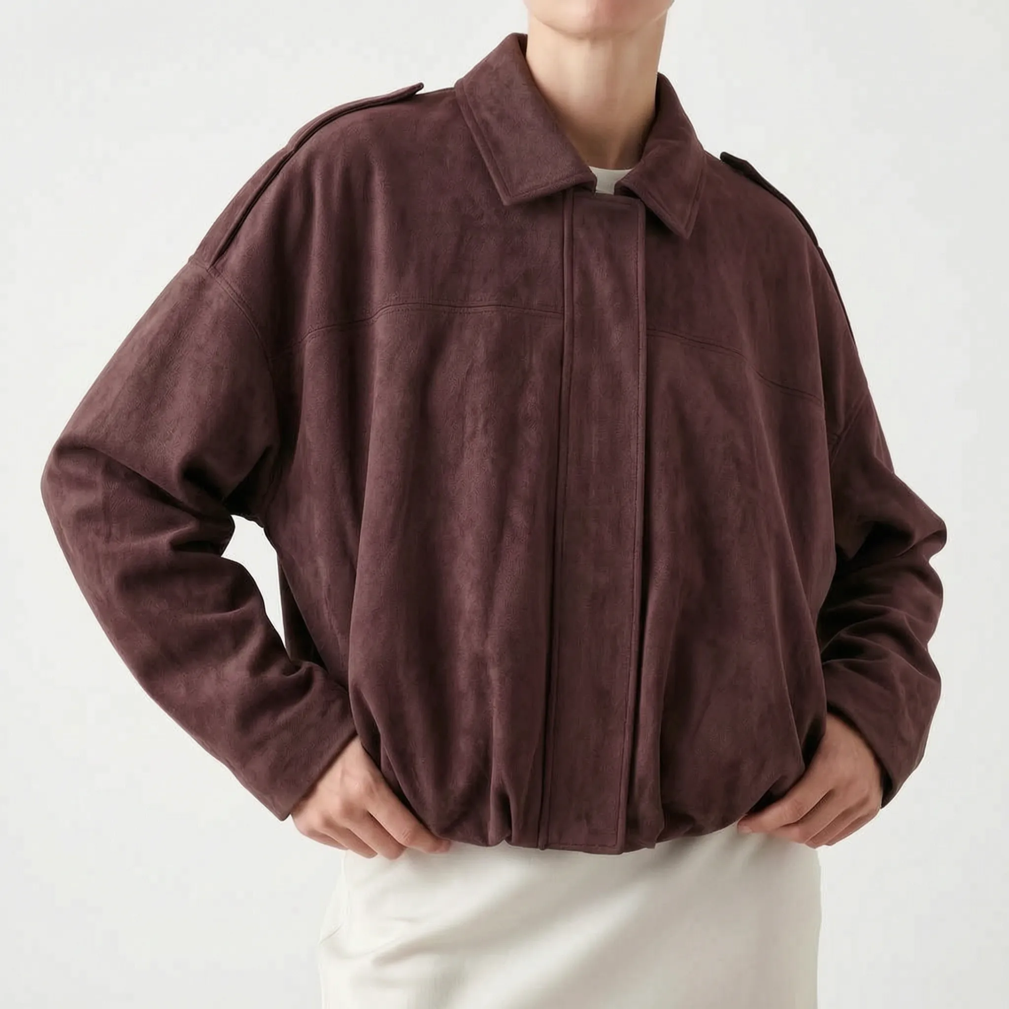 Mossline  - Relaxed Fit Vintage Style Bomber Jacket Spring Layering