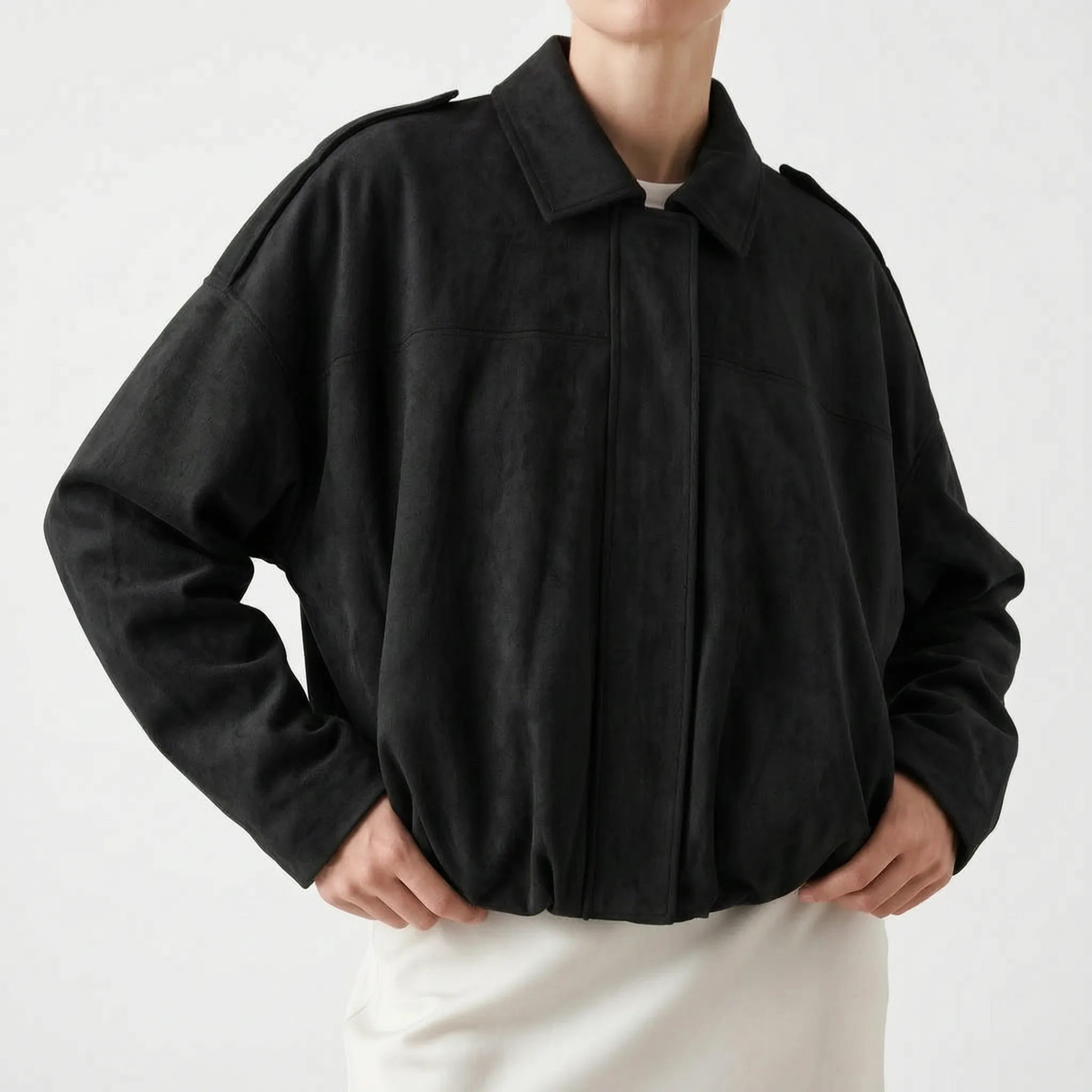 Mossline  - Relaxed Fit Vintage Style Bomber Jacket Spring Layering
