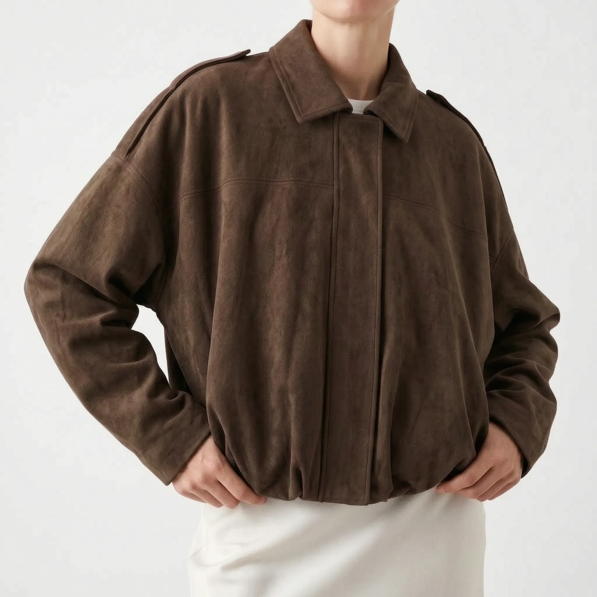 Mossline  - Relaxed Fit Vintage Style Bomber Jacket Spring Layering