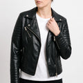 MotoLuxe  - Classic Black Biker Jacket City Commuting