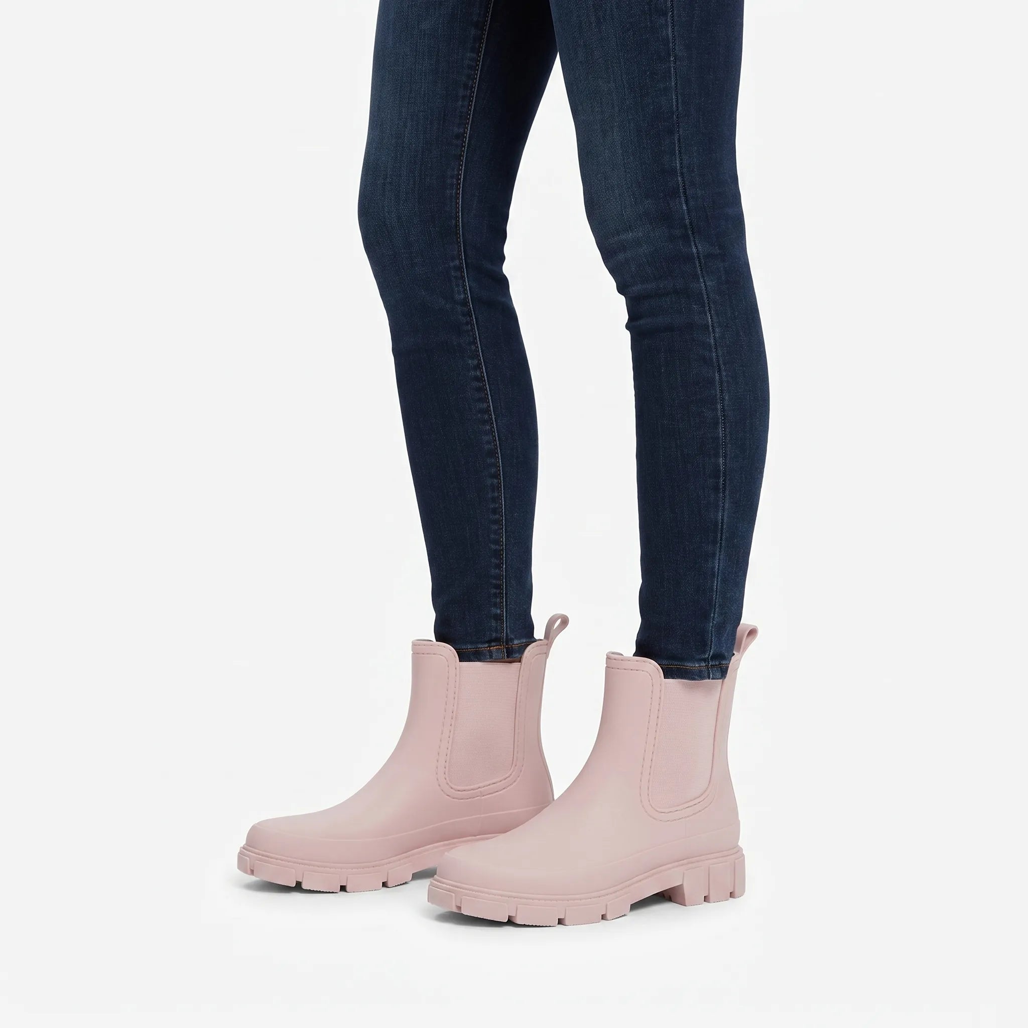 Rainstride  - Chunky Sole Ankle Wellies Navigating Wet Streets