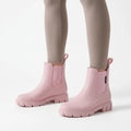 Rainstride  - Chunky Sole Ankle Wellies Navigating Wet Streets