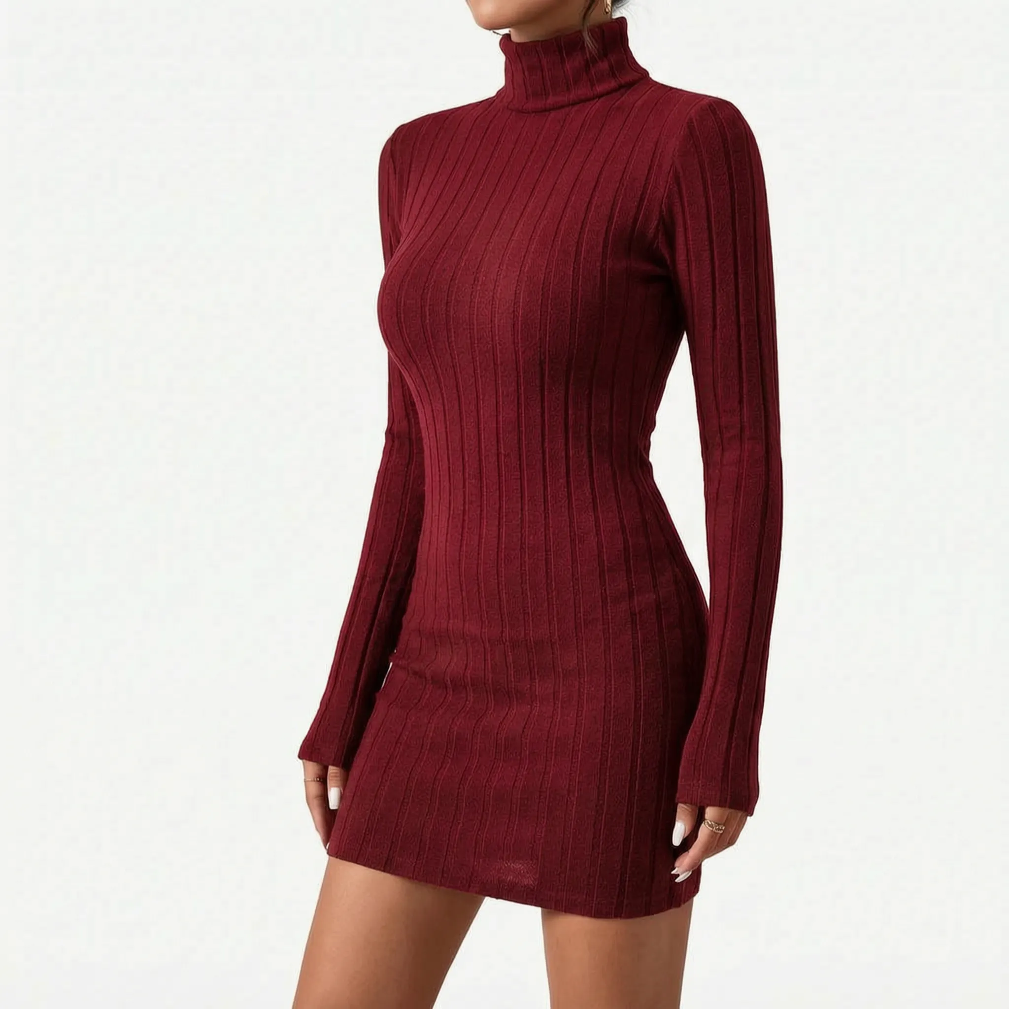 RibSculpt  - Ribbed Long-Sleeve Bodycon Dress Evening Events