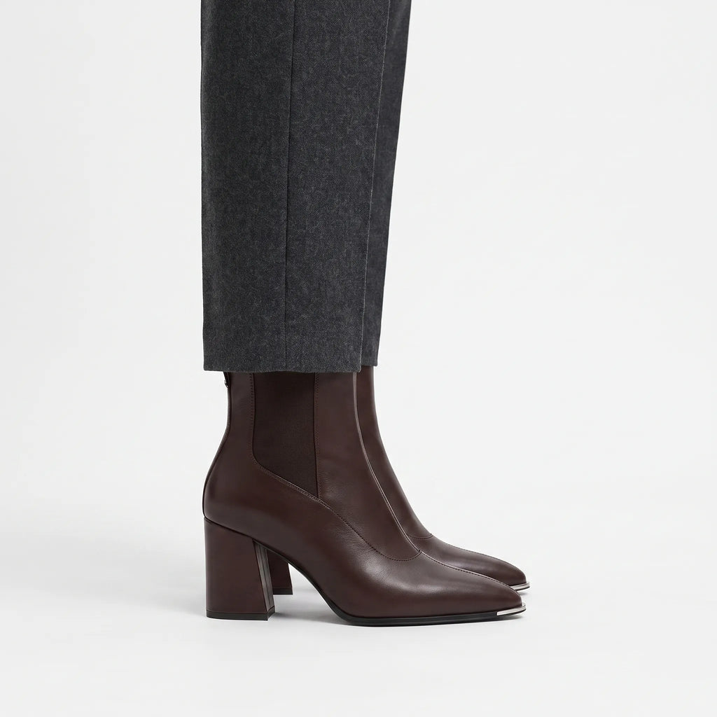 Velora  - Pointed-Toe Block Heel Ankle Boots Office Wear