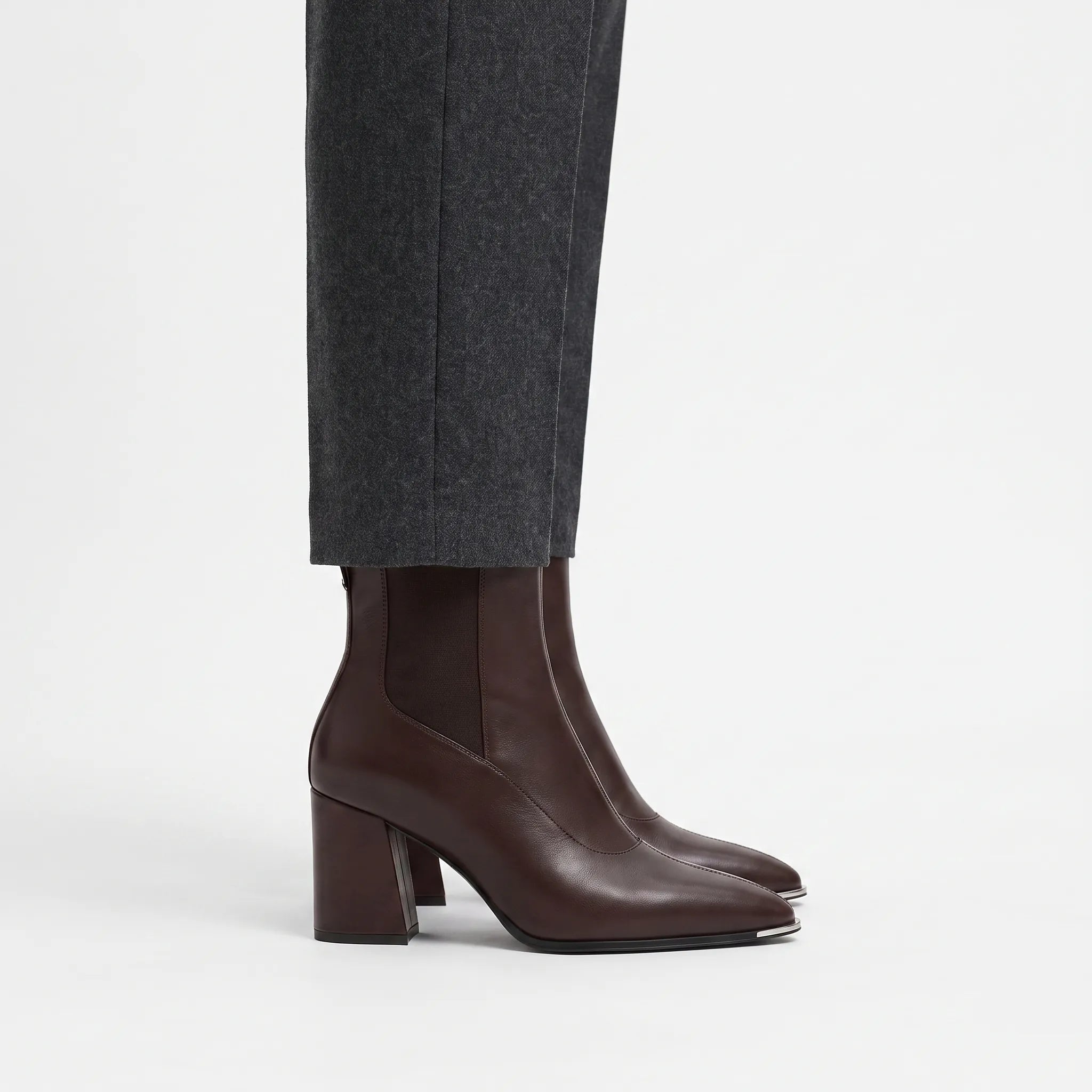 Velora  - Pointed-Toe Block Heel Ankle Boots Office Wear