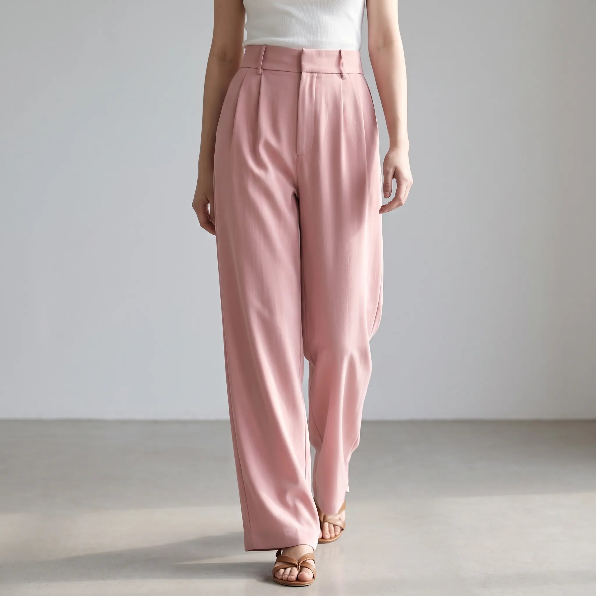 Vespera  - High Waisted Wide Leg Trousers Professional Office Wear