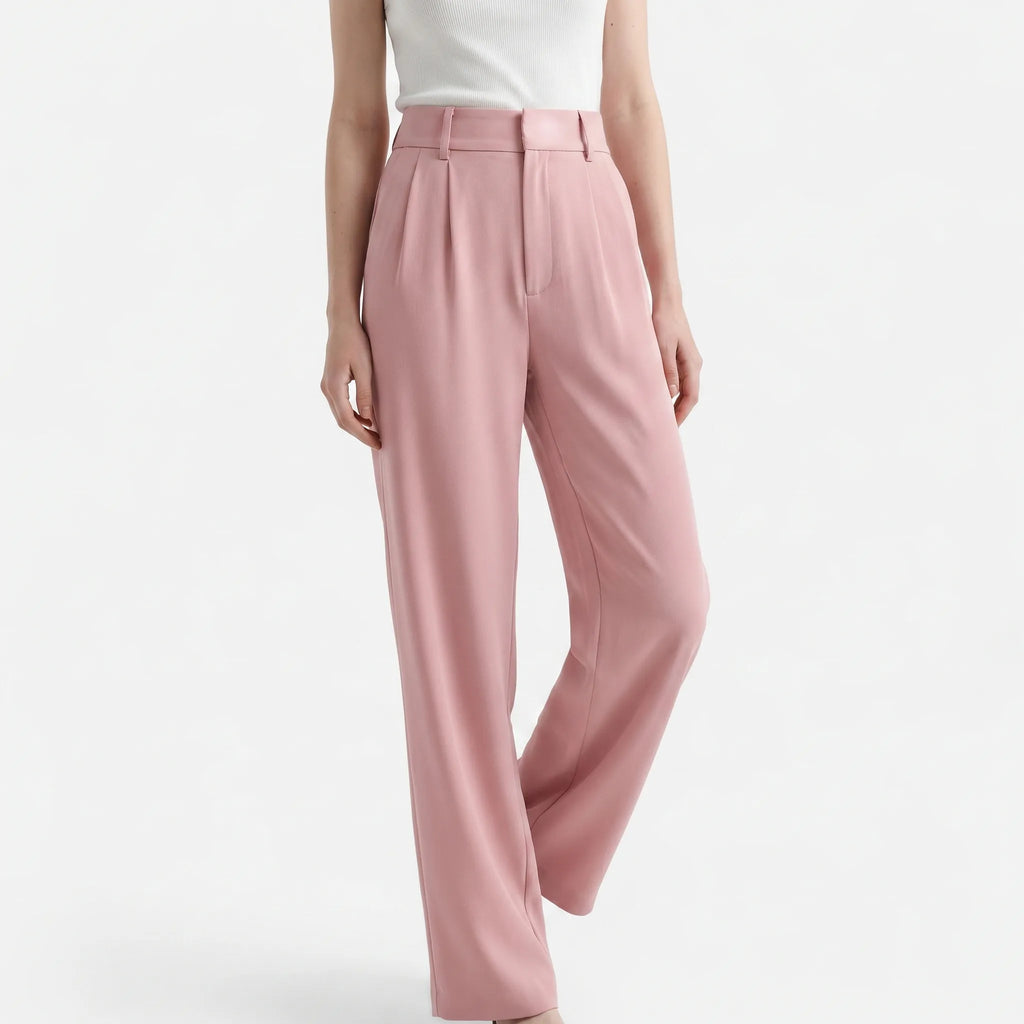 Vespera  - High Waisted Wide Leg Trousers Professional Office Wear