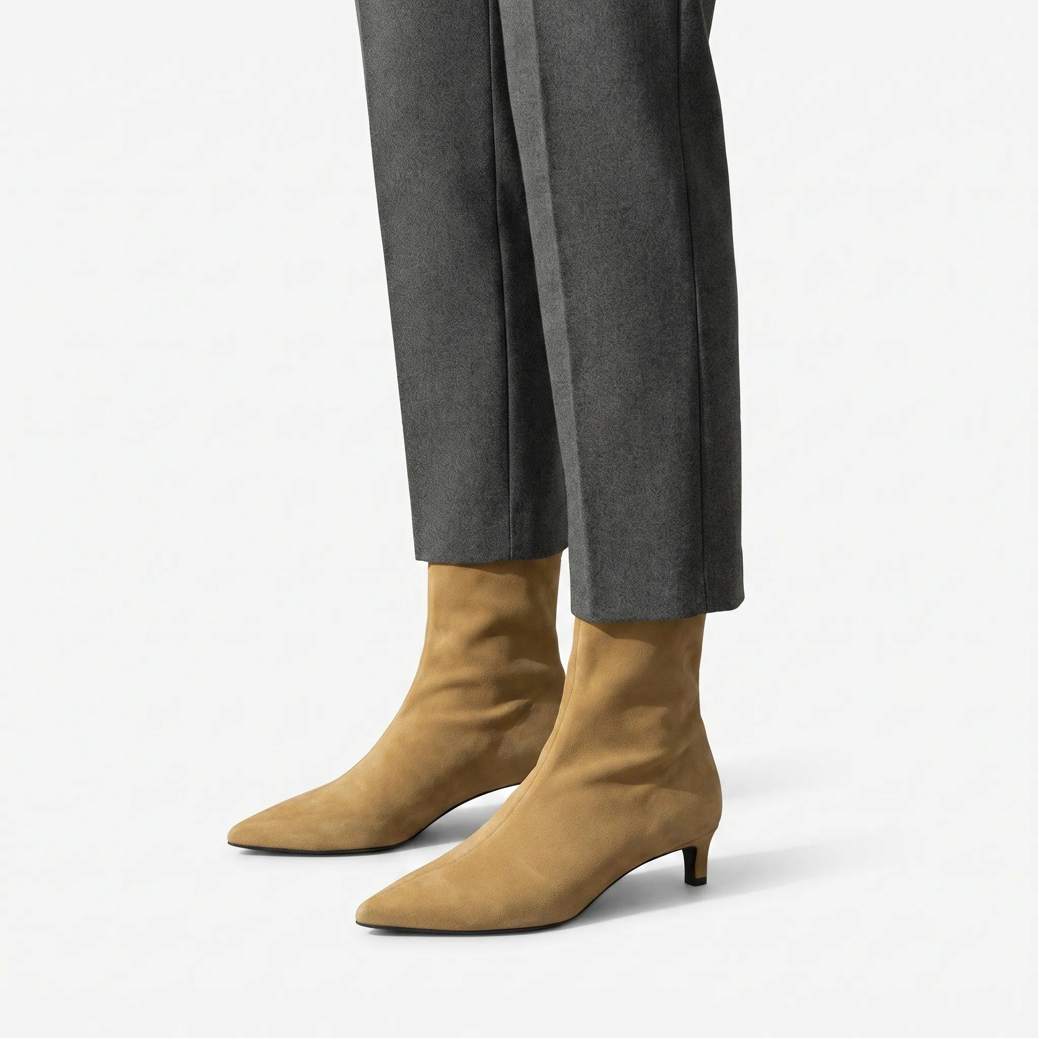 Vintura  - Pointed Toe Kitten Heel Ankle Boots Everyday Wear