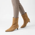 Vintura  - Pointed Toe Kitten Heel Ankle Boots Everyday Wear