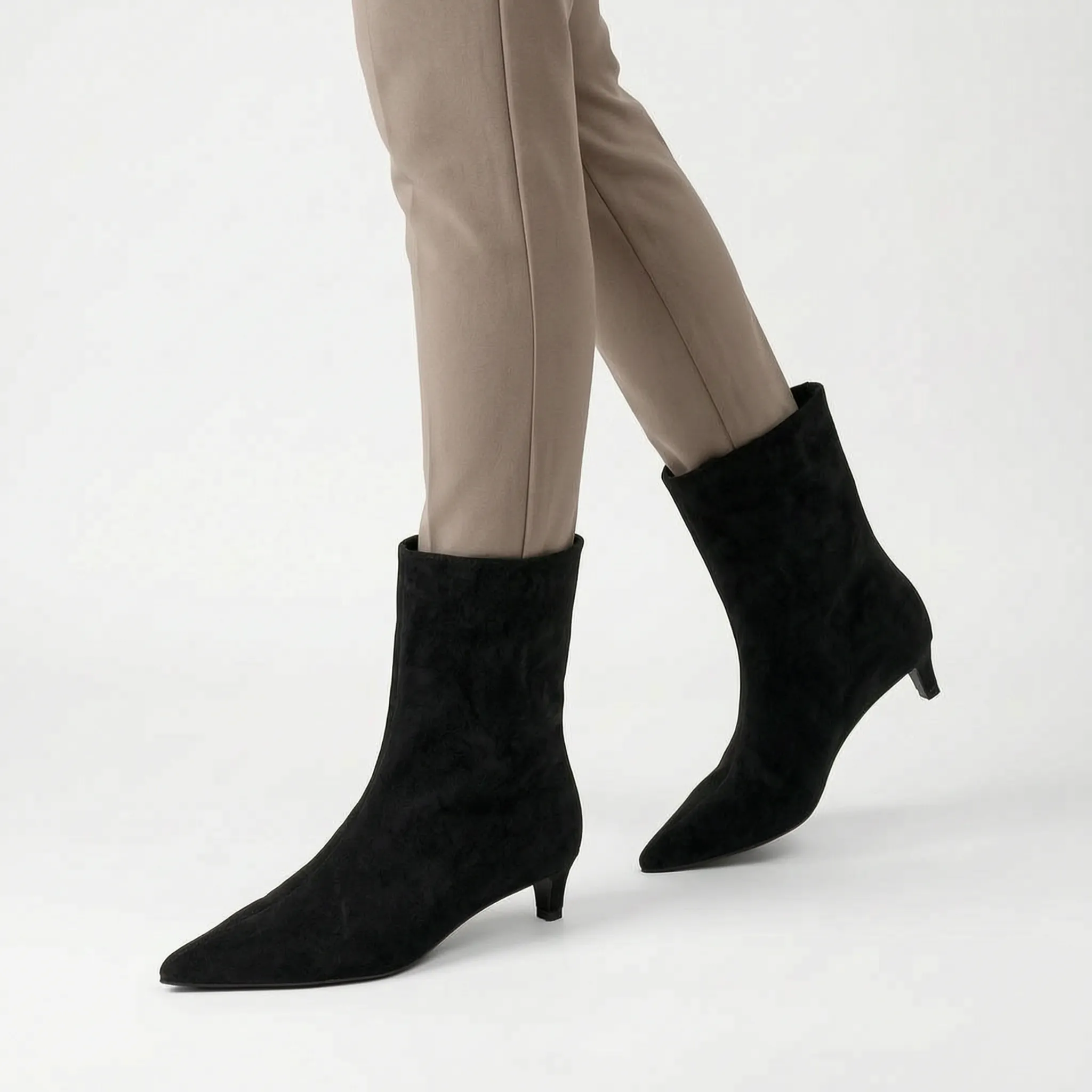 Vintura  - Pointed Toe Kitten Heel Ankle Boots Everyday Wear