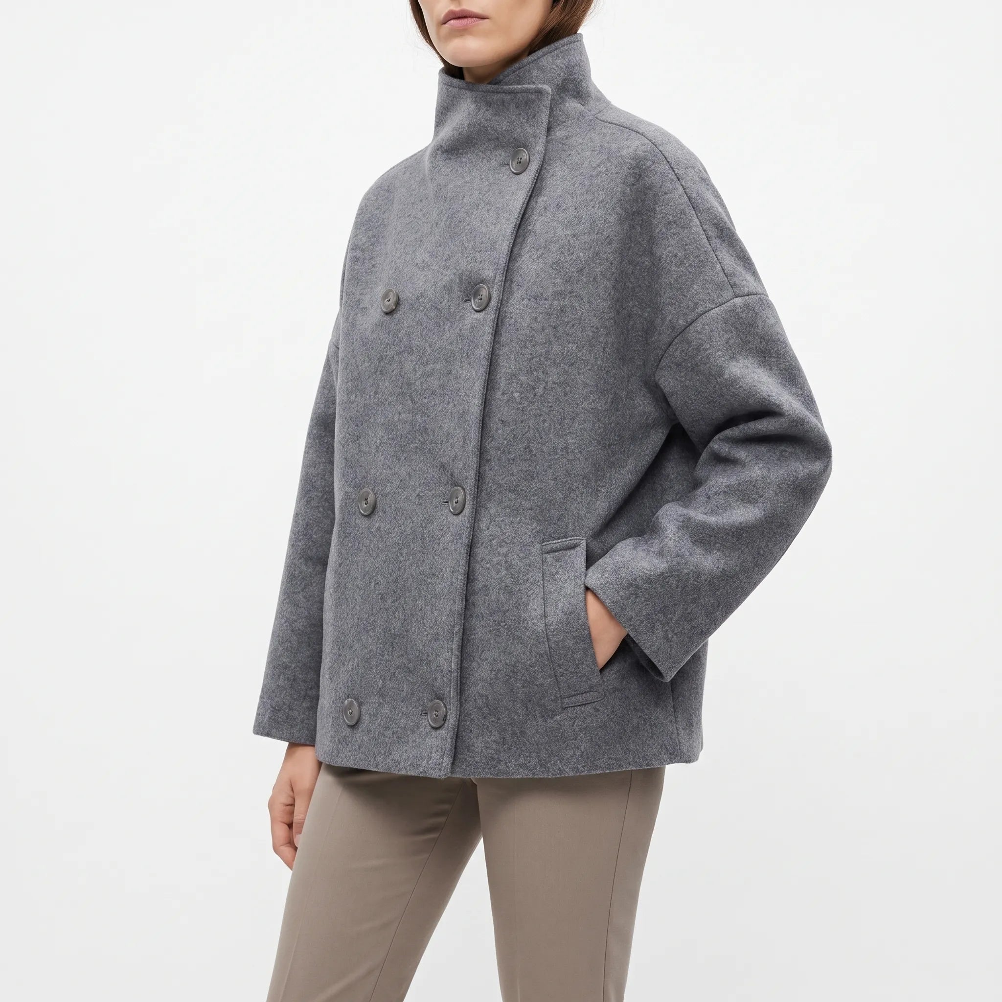 Winteria  - Short Double-Breasted Coat Cooler Days
