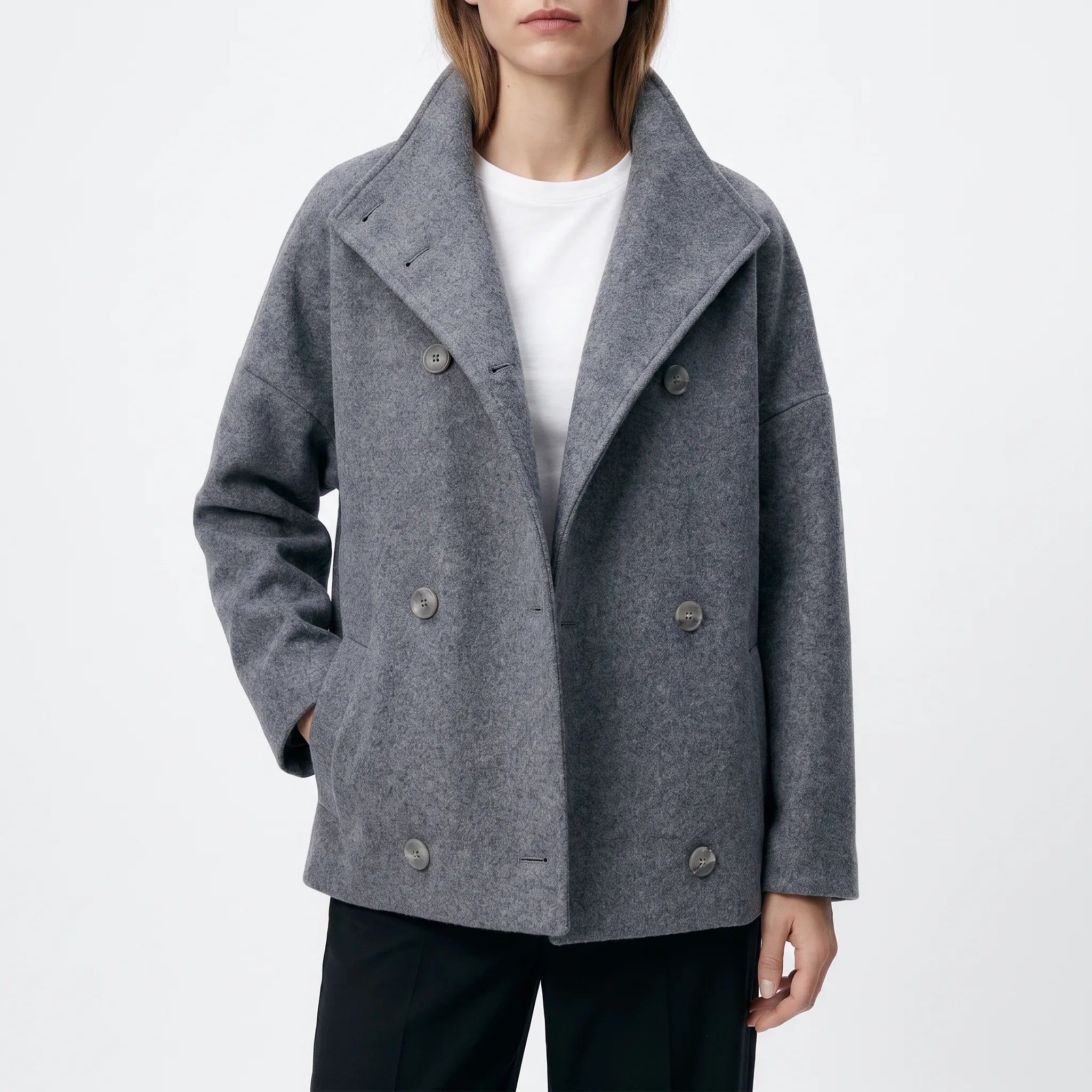 Winteria  - Short Double-Breasted Coat Cooler Days